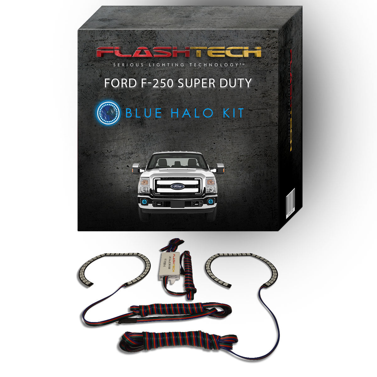 Ford-F-250 Super Duty-2011, 2012, 2013, 2014, 2015-LED-Halo-Fog Lights-RGB-No Remote-FO-F201115-V3F