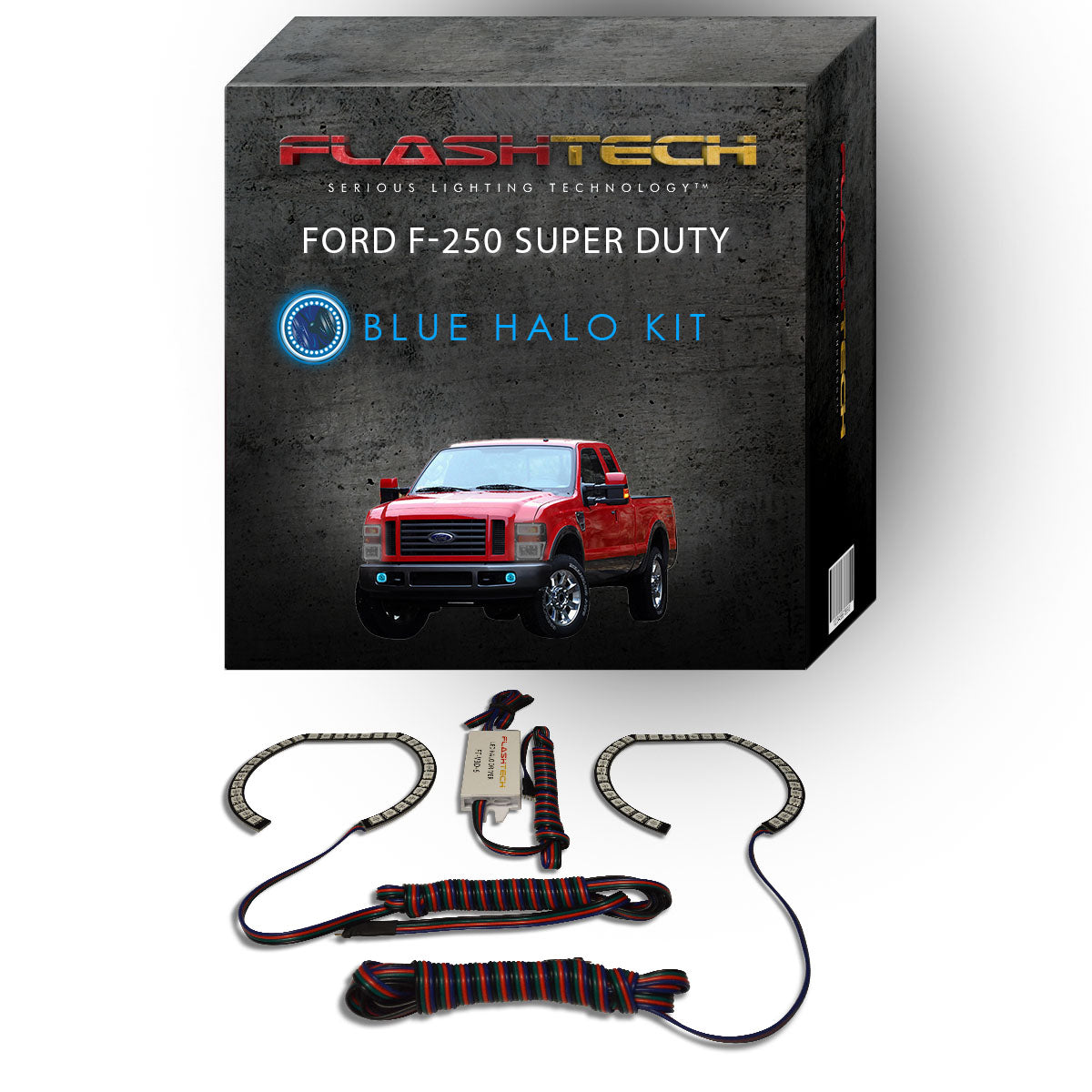 Ford-F-250 Super Duty-2008, 2009, 2010-LED-Halo-Fog Lights-RGB-No Remote-FO-F20810-V3F