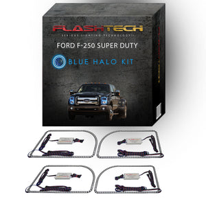 Ford-F-250 Super Duty-2011, 2012, 2013, 2014, 2015-LED-Halo-Headlights-RGB-Bluetooth RF Remote-FO-F21115-V3HBTRF