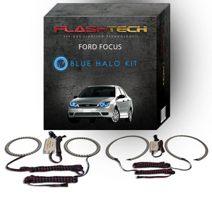 Ford-Focus-2005, 2006, 2007-LED-Halo-Headlights-RGB-Bluetooth RF Remote-FO-FC0507-V3HBTRF