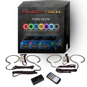 Ford-Fiesta-2011, 2012, 2013-LED-Halo-Headlights-RGB-RF Remote-FO-FI1113-V3HRF