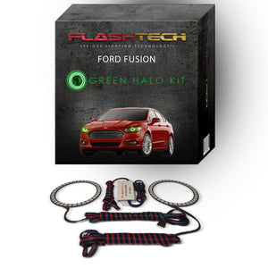 Ford-Fusion-2013, 2014, 2015, 2016-LED-Halo-Headlights-RGB-Bluetooth RF Remote-FO-FU1316-V3HBTRF