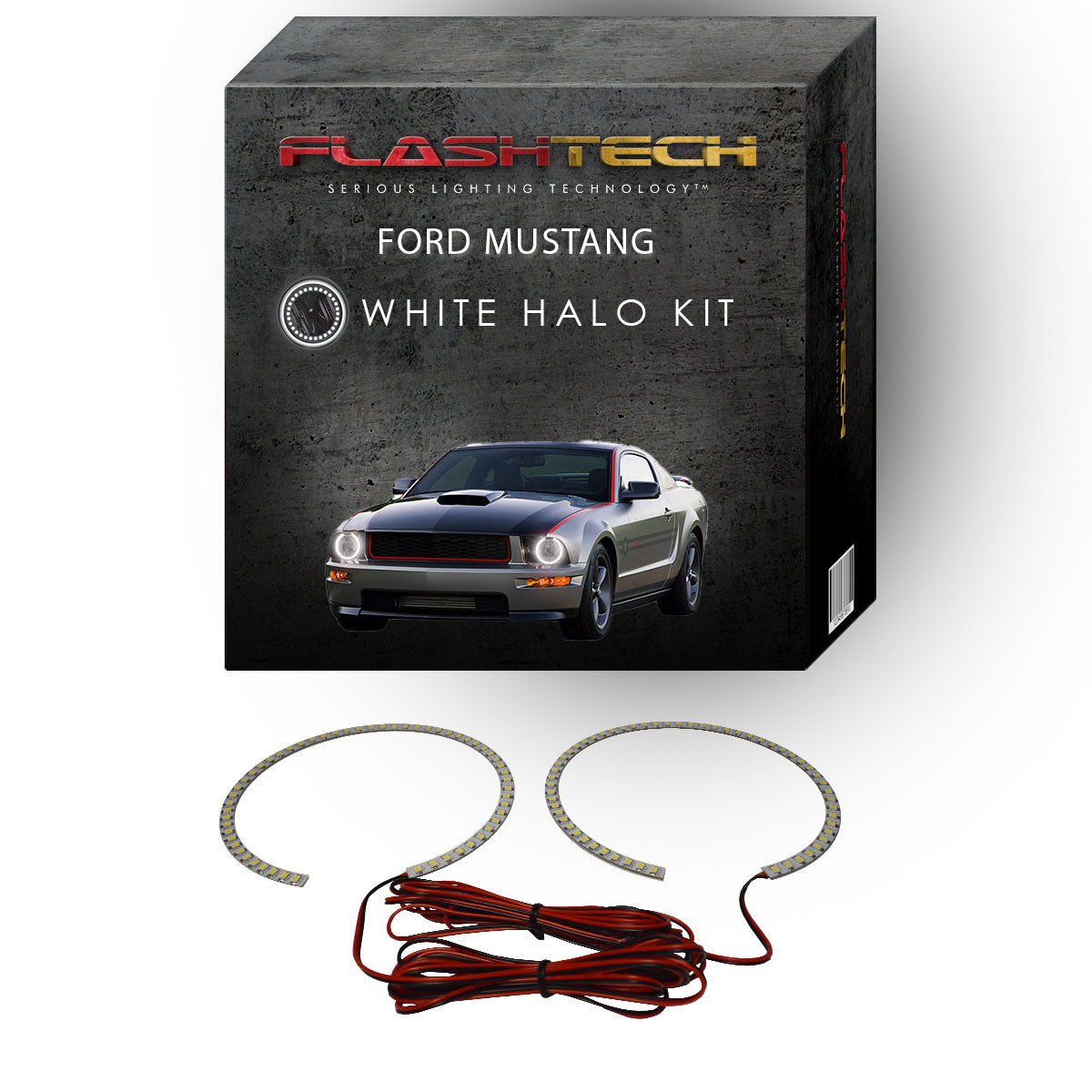 Ford-Mustang-2005, 2006, 2007, 2008, 2009-LED-Halo-Headlights-White-RF Remote White-FO-MU0509-WHRF