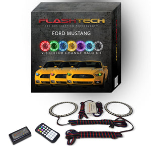 Ford-Mustang-2015, 2016, 2017-LED-Halo-Headlights-RGB-RF Remote-FO-MU1516-V3HRF