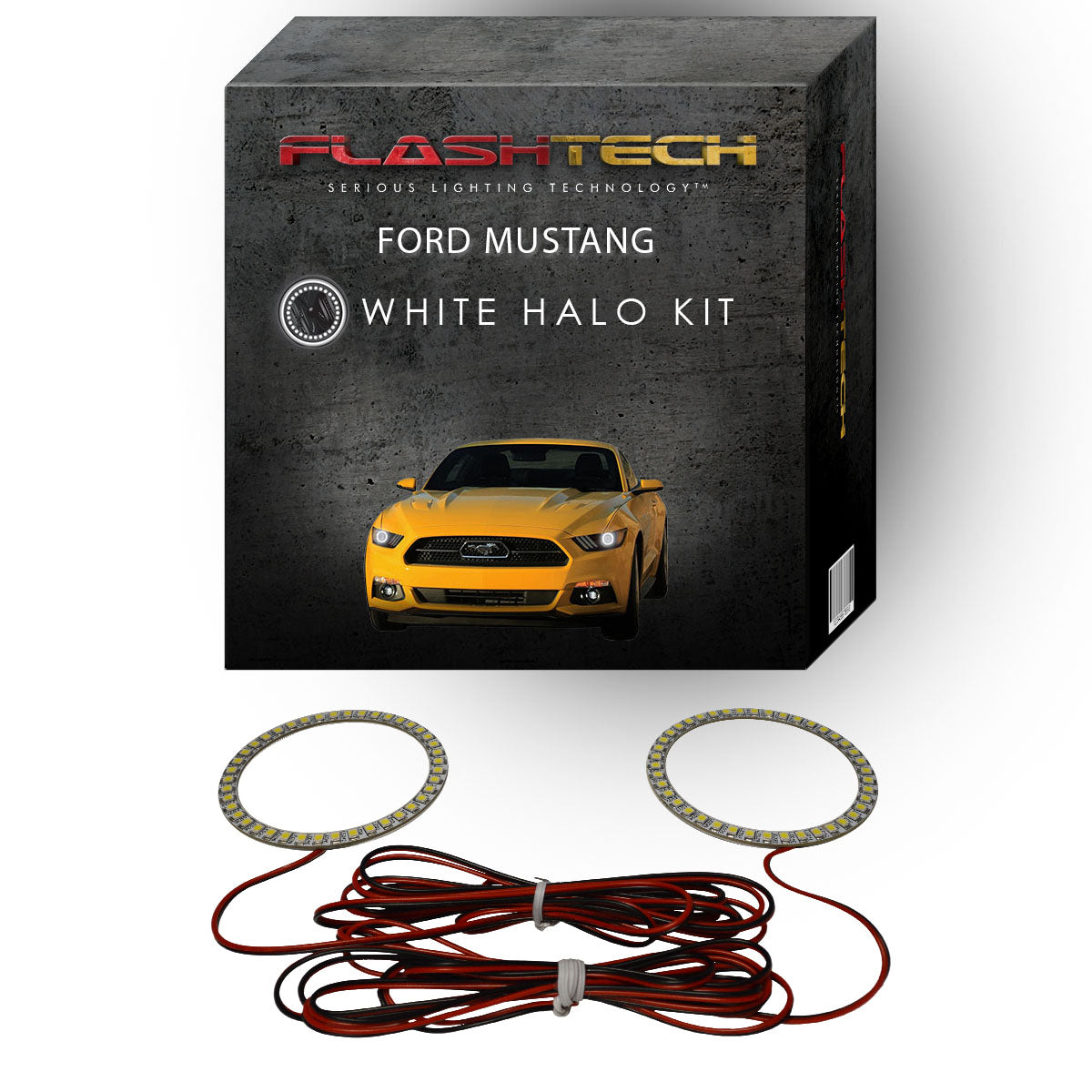 Ford-Mustang-2015, 2016, 2017-LED-Halo-Headlights-White-RF Remote White-FO-MU1516-WHRF