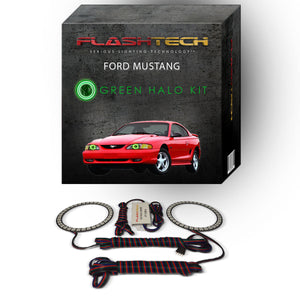 Ford-Mustang-1994, 1995, 1996, 1997, 1998-LED-Halo-Headlights-RGB-Bluetooth RF Remote-FO-MU9498-V3HBTRF