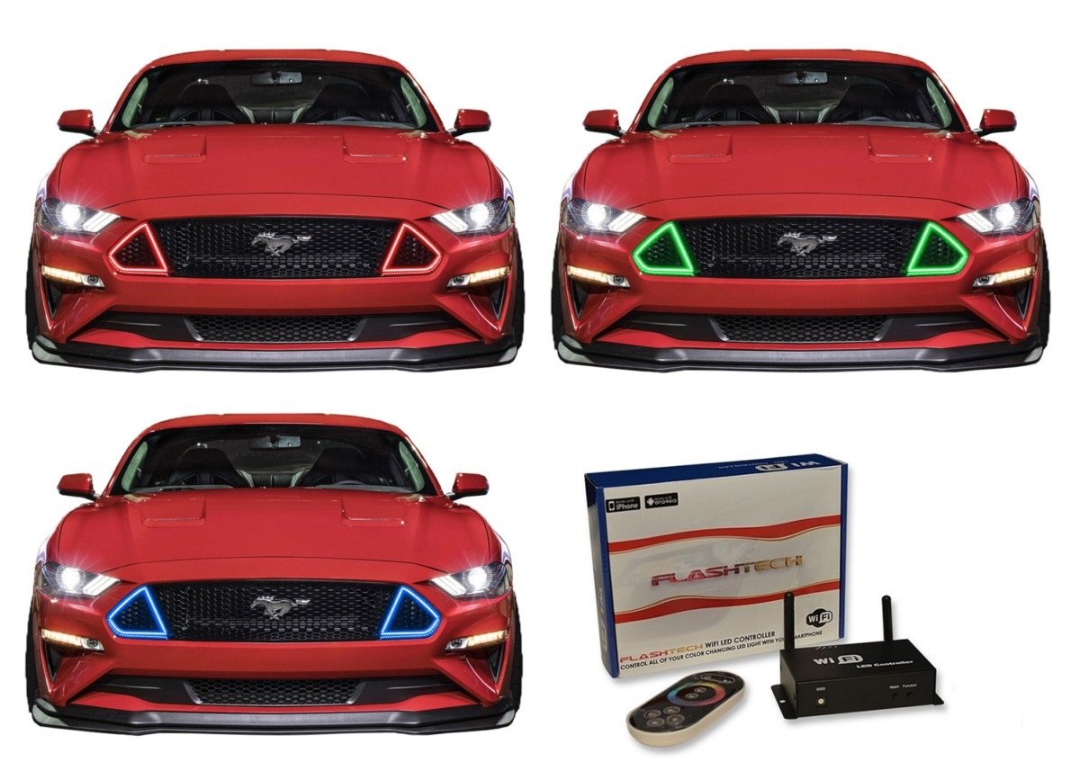 Ford-Mustang-2018-LED-Halo-Headlights-RGB-WiFi Remote-FO-MUGT-CFG-18-V3HWI-WPE