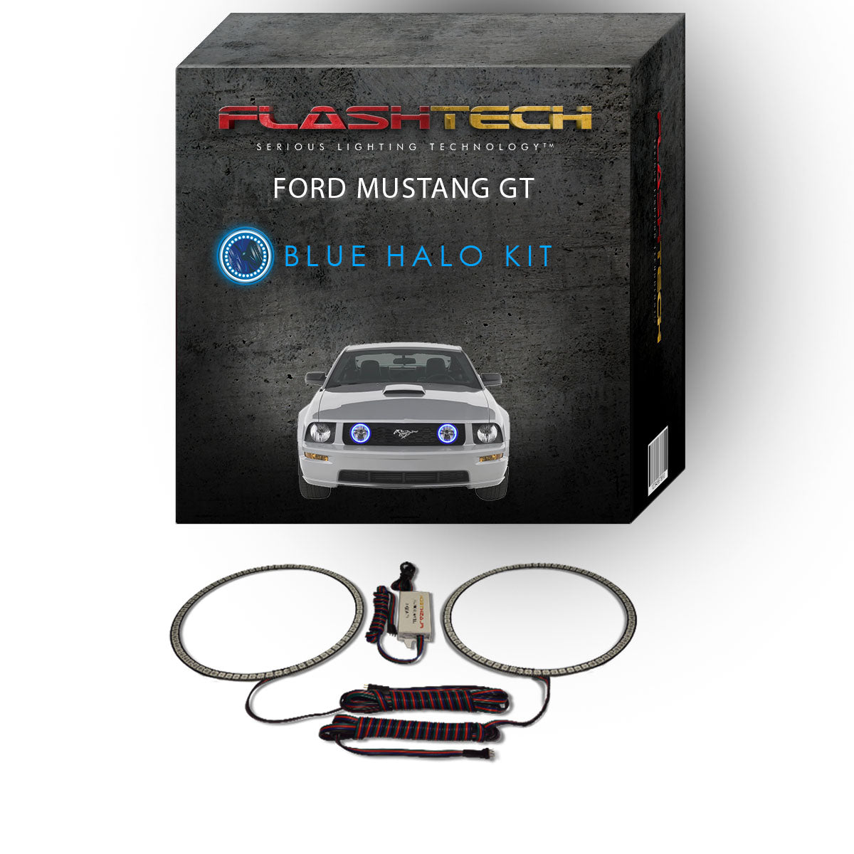 Ford-Mustang-2005, 2006, 2007, 2008, 2009-LED-Halo-Fog Lights-RGB-No Remote-FO-MUGT0509-V3F