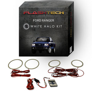 Ford-Ranger-2001, 2003, 2004, 2005, 2006, 2007, 2008, 2009, 2010, 2011-LED-Halo-Headlights-White-RF Remote White-FO-RA0111-WHRF