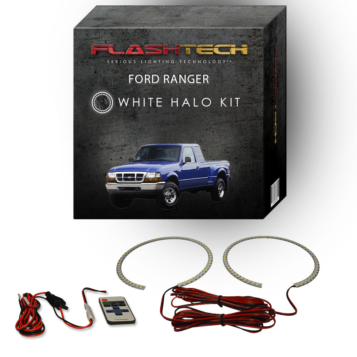 Ford-Ranger-1998, 1999, 2000-LED-Halo-Headlights-White-RF Remote White-FO-RA9800-WHRF