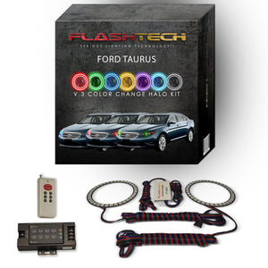 Ford-Taurus-2010, 2011, 2012-LED-Halo-Headlights-RGB-IR Remote-FO-TA1012-V3HIR