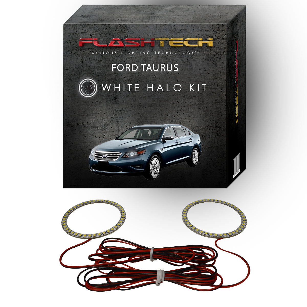 Ford-Taurus-2010, 2011, 2012-LED-Halo-Headlights-White-RF Remote White-FO-TA1012-WHRF