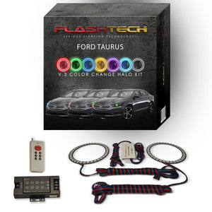 Ford-Taurus-2013, 2014, 2015, 2016-LED-Halo-Headlights-RGB-IR Remote-FO-TA1316-V3HIR
