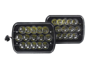 7" x 6" 45 watt LED Headlights Black Housing