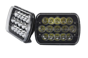 7" x 6" 45 watt LED Headlights Black Housing