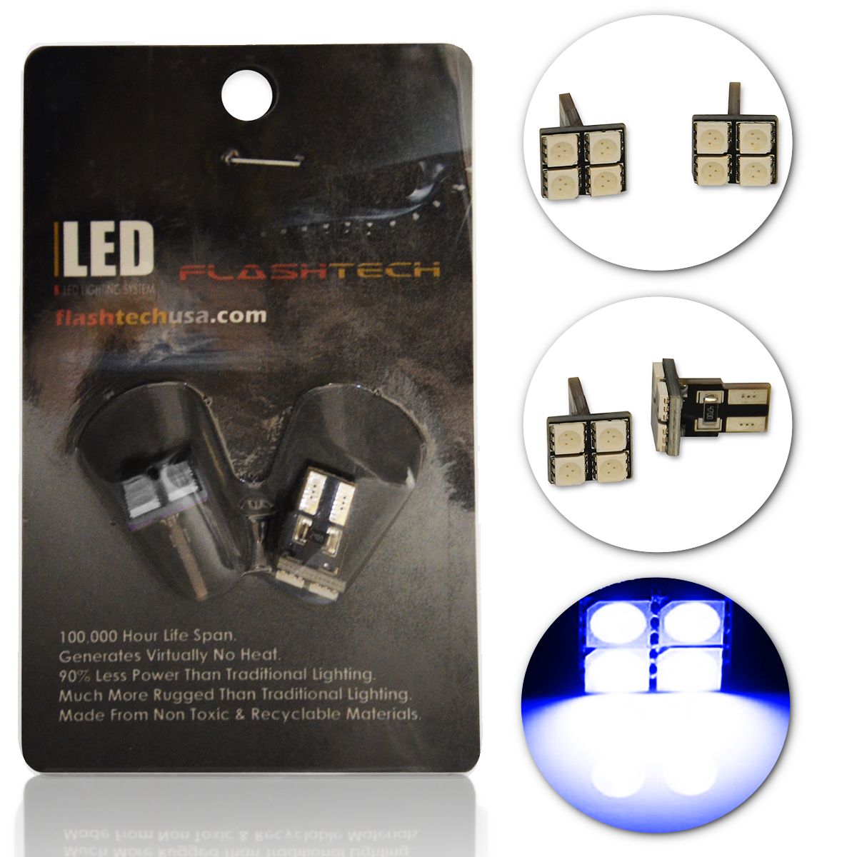 LED-Exterior-and-Interior-SMD-LED-Bulbs-4-LED-White-T10-Flat-Canbus