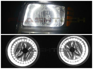 Dodge Nitro White Headlight & LED Halo Fog Light Kit 2007-2012