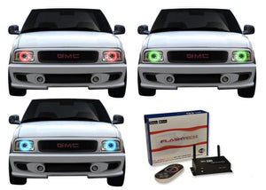 GMC-Sonoma-1994, 1995, 1996, 1997-LED-Halo-Headlights-RGB-WiFi Remote-GMC-SO9497-V3HWI