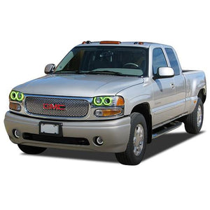 GMC-Sierra 1500-2002, 2003, 2004, 2005, 2006-LED-Halo-Headlights-ColorChase-No Remote-GMC-SR0206-CCH