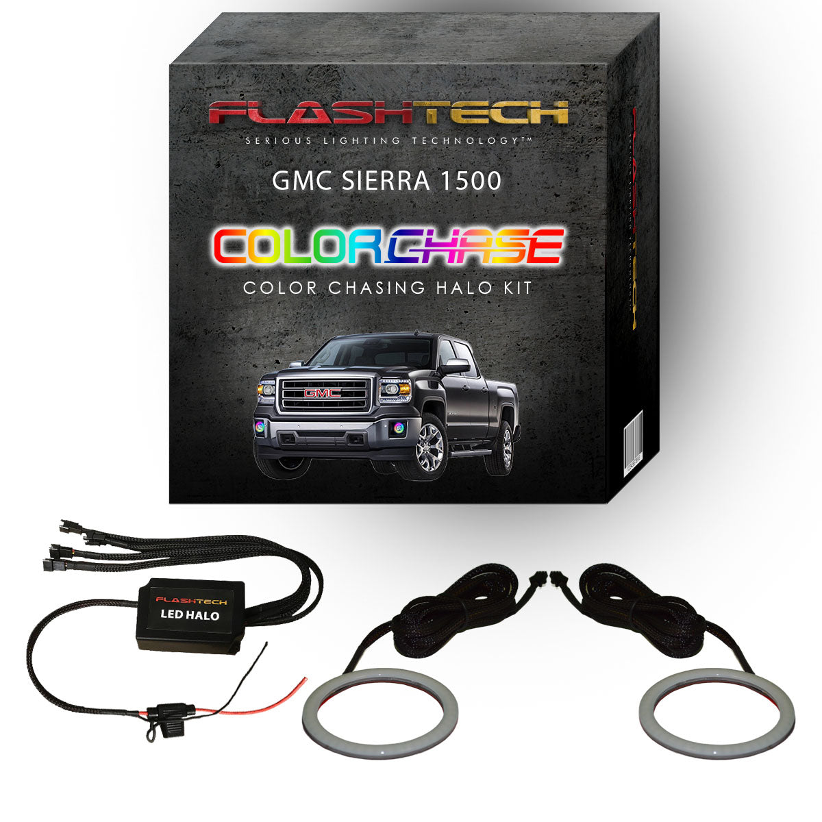 GMC Sierra ColorChase LED Halo Fog Light Kit 2014-2016