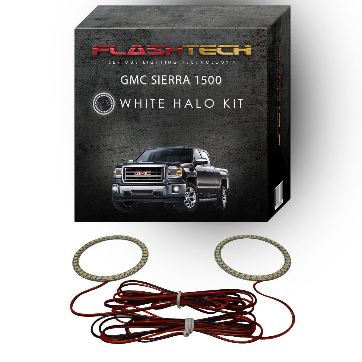 GMC-Sierra 1500-2014, 2015, 2016-LED-Halo-Fog Lights-White-RF Remote White-GMC-SR1416-WFRF