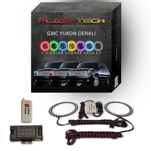 GMC-Yukon-2001, 2002, 2003, 2004, 2005, 2006-LED-Halo-Fog Lights-RGB-Bluetooth RF Remote-GMC-YU0106-V3FBTRF
