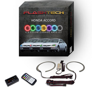 Honda-Accord-2003, 2004, 2005, 2006, 2007-LED-Halo-Headlights-RGB-RF Remote-HO-AC0307-V3HRF