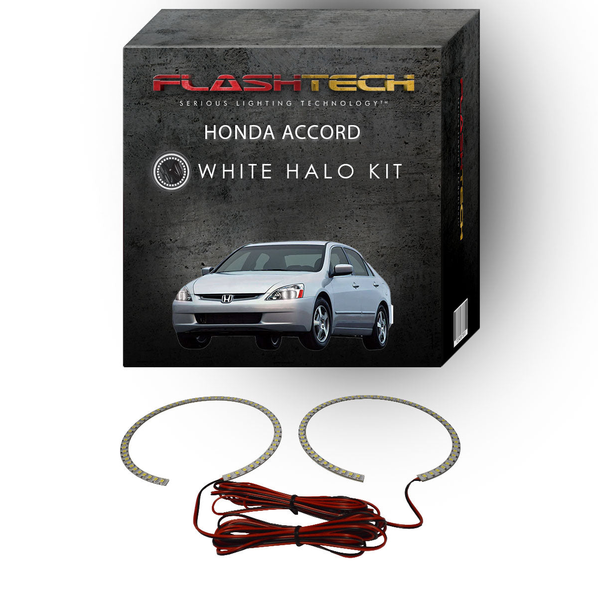 Honda-Accord-2003, 2004, 2005, 2006, 2007-LED-Halo-Headlights-White-RF Remote White-HO-AC0307-WHRF