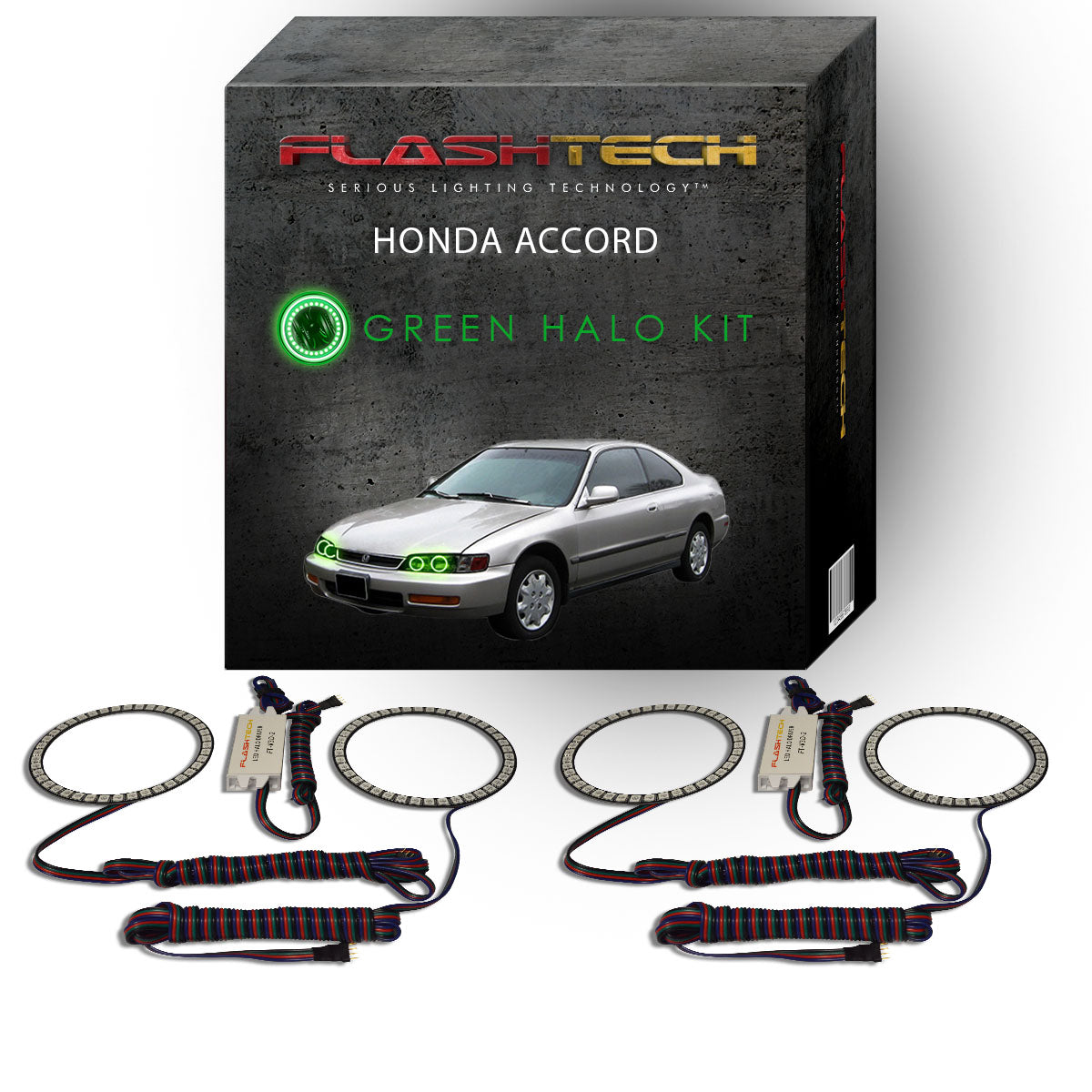 Honda-Accord-1994, 1995, 1996, 1997-LED-Halo-Headlights-RGB-Bluetooth RF Remote-HO-AC9497-V3HBTRF