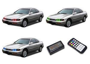 Honda-Accord-1994, 1995, 1996, 1997-LED-Halo-Headlights-RGB-Colorfuse RF Remote-HO-AC9497-V3HCFRF