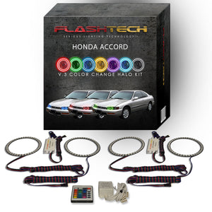 Honda-Accord-1994, 1995, 1996, 1997-LED-Halo-Headlights-RGB-Bluetooth RF Remote-HO-AC9497-V3HBTRF