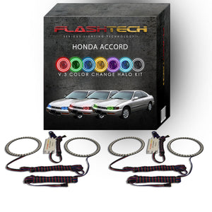 Honda-Accord-1994, 1995, 1996, 1997-LED-Halo-Headlights-RGB-No Remote-HO-AC9497-V3H