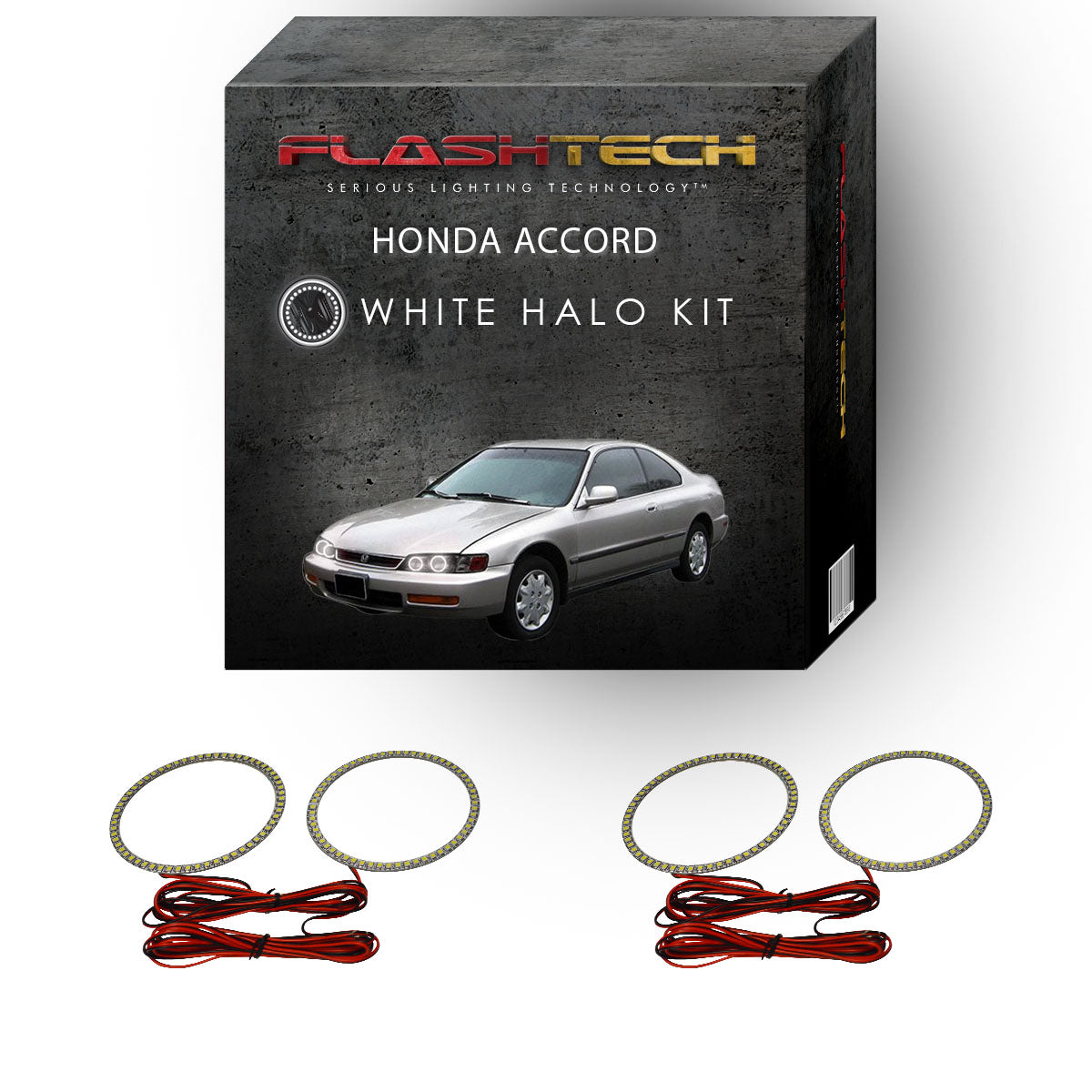 Honda-Accord-1994, 1995, 1996, 1997-LED-Halo-Headlights-White-RF Remote White-HO-AC9497-WHRF