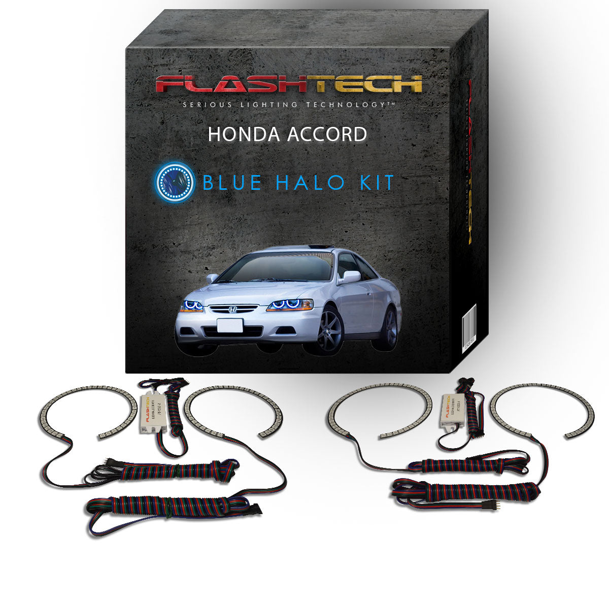 Honda-Accord-1998, 1999, 2000, 2001, 2002-LED-Halo-Headlights-RGB-No Remote-HO-AC9802-V3H
