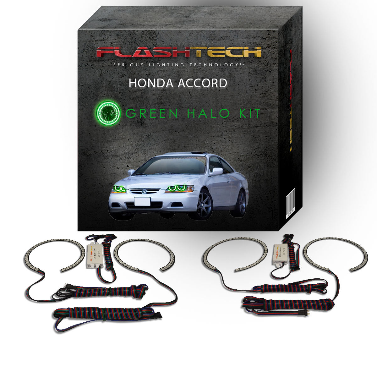 Honda-Accord-1998, 1999, 2000, 2001, 2002-LED-Halo-Headlights-RGB-Bluetooth RF Remote-HO-AC9802-V3HBTRF