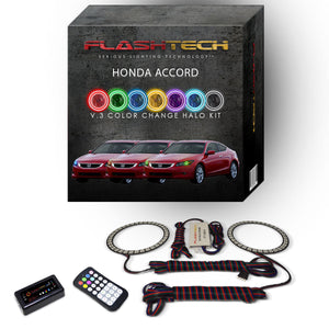 Honda-Accord-2008, 2009, 2010-LED-Halo-Headlights-RGB-RF Remote-HO-ACC0810-V3HRF
