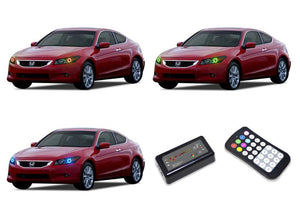 Honda-Accord-2008, 2009, 2010-LED-Halo-Headlights-RGB-Colorfuse RF Remote-HO-ACC0810-V3HCFRF