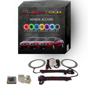 Honda-Accord-2008, 2009, 2010-LED-Halo-Headlights-RGB-Bluetooth RF Remote-HO-ACC0810-V3HBTRF