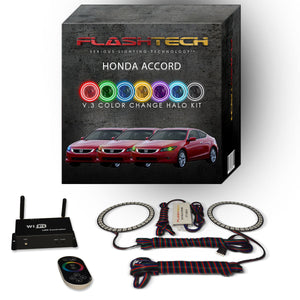 Honda-Accord-2008, 2009, 2010-LED-Halo-Headlights-RGB-IR Remote-HO-ACC0810-V3HIR