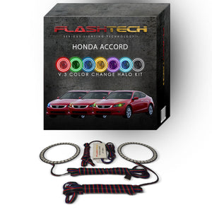Honda-Accord-2008, 2009, 2010-LED-Halo-Headlights-RGB-No Remote-HO-ACC0810-V3H