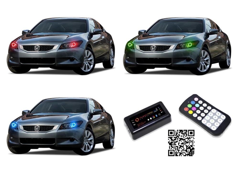 Honda-Accord-2011, 2012-LED-Halo-Headlights-RGB-Bluetooth RF Remote-HO-ACC1112-V3HBTRF