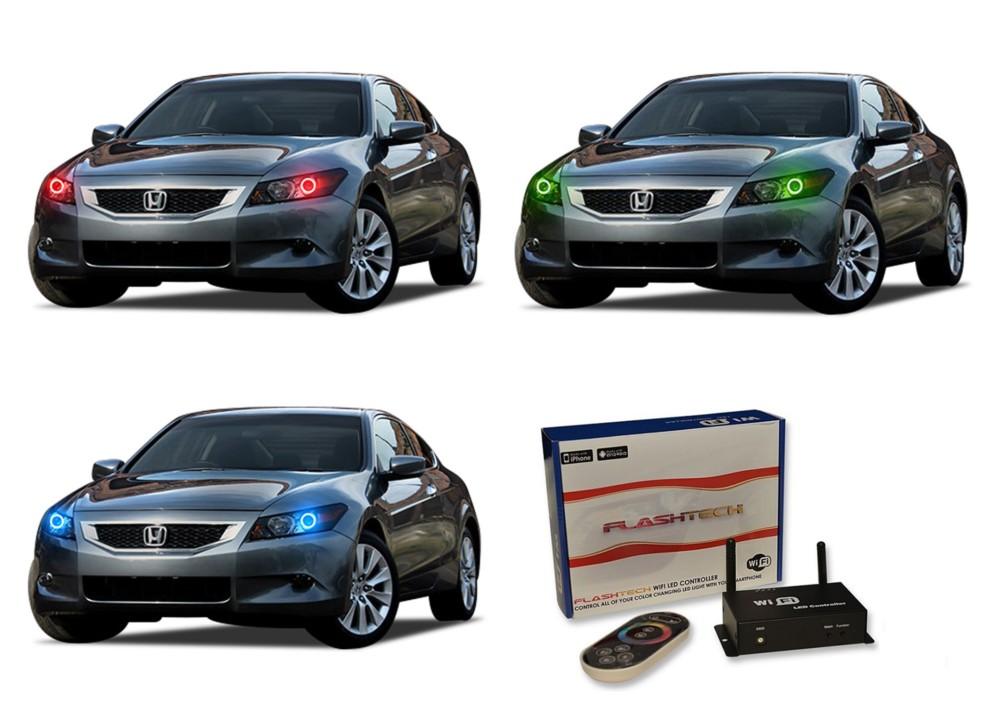 Honda-Accord-2011, 2012-LED-Halo-Headlights-RGB-WiFi Remote-HO-ACC1112-V3HWI