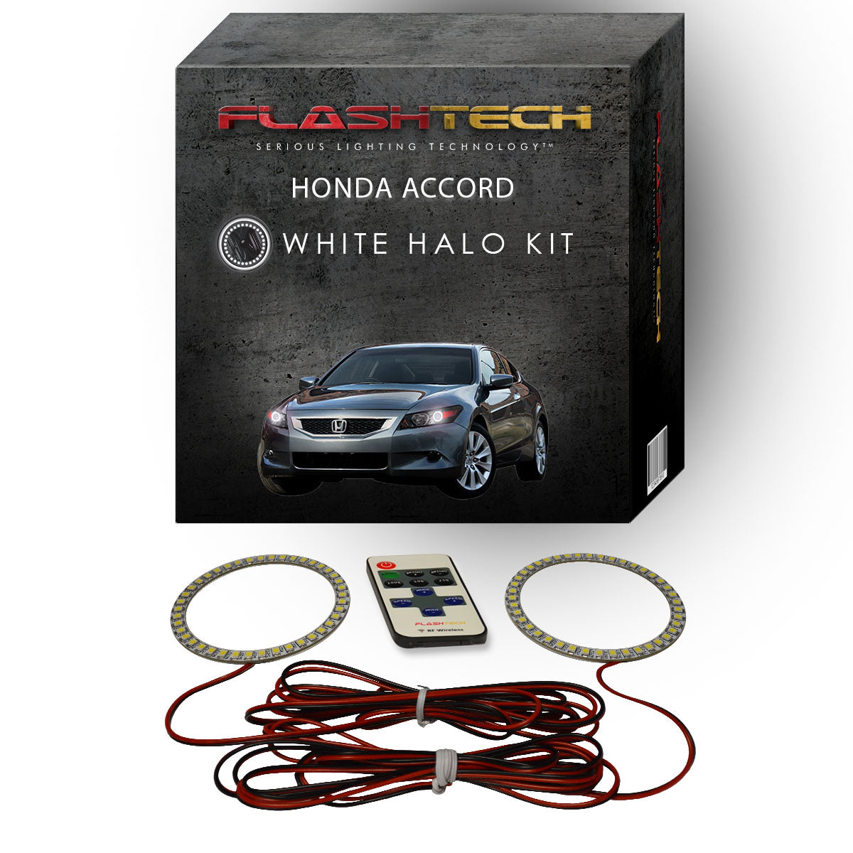 Honda-Accord-2011, 2012-LED-Halo-Headlights-White-RF Remote White-HO-ACC1112-WHRF
