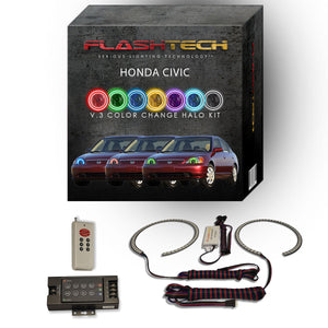 Honda-Civic-2001, 2002, 2003-LED-Halo-Headlights-RGB-IR Remote-HO-CV0103-V3HIR