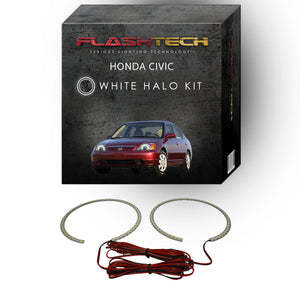 Honda-Civic-2001, 2002, 2003-LED-Halo-Headlights-White-RF Remote White-HO-CV0103-WHRF