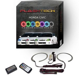 Honda-Civic-1996, 1997, 1998-LED-Halo-Headlights-RGB-RF Remote-HO-CV9698-V3HRF