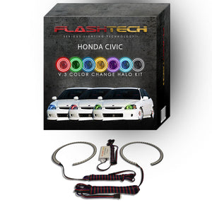 Honda-Civic-1996, 1997, 1998-LED-Halo-Headlights-RGB-No Remote-HO-CV9698-V3H