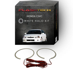 Honda-Civic-1996, 1997, 1998-LED-Halo-Headlights-White-RF Remote White-HO-CV9698-WHRF