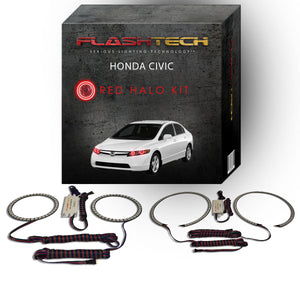 Honda-Civic-2006, 2007, 2008-LED-Halo-Headlights-RGB-Bluetooth RF Remote-HO-CVS0608-V3HBTRF