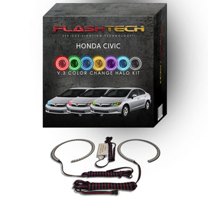 Honda-Civic-2012, 2013, 2014, 2015-LED-Halo-Headlights-RGB-No Remote-HO-CVS1215-V3H